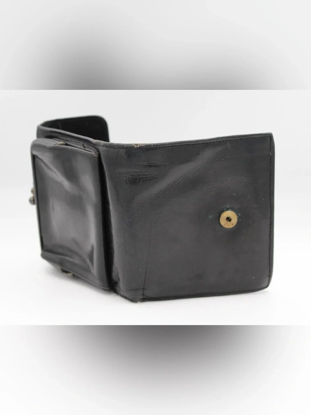 Coach Black Trifold Leather Men's Kiss-Lock Coin Wallet